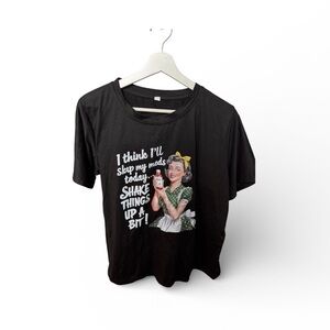 Black Graphic T-Shirt with Retro Print